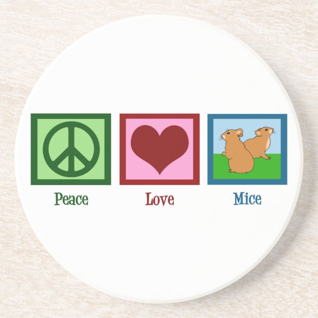 Peace Love Mice Coaster (Front)