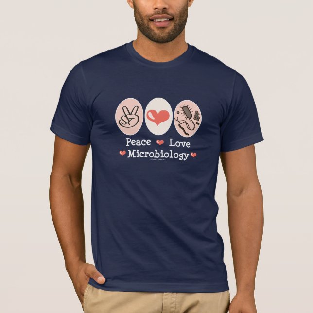 Peace Love Microbiology Tee Shirt (Front)