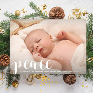 Peace, Love Modern Classic Christmas Holiday Photo