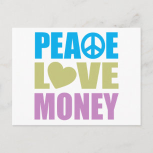 Peace Love Money Postcard