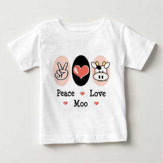 Peace Love Moo Cow Infant Long Sleeve Tee Shirt