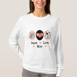 Peace Love Moo Cow Long Sleeve Tee Shirt