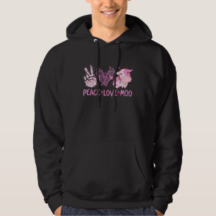 Peace Love Moo Cows Tie Dye Rainbow Vegan Farm Gir Hoodie