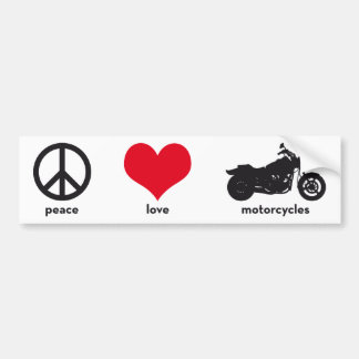 Peace • Love • Motorcycles Bumper Sticker
