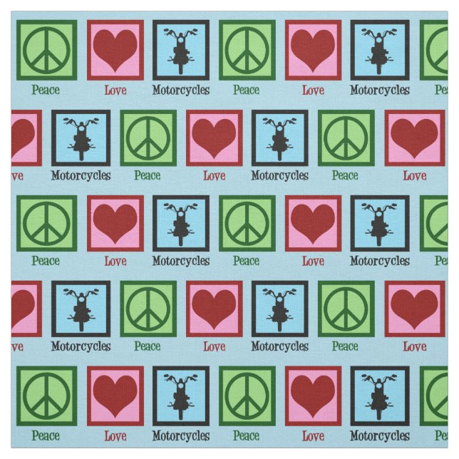 Peace Love Motorcycles Fabric (Swatch)