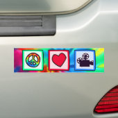 Peace, Love, Movies Bumper Sticker (On Car)