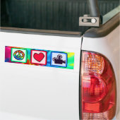 Peace, Love, Movies Bumper Sticker (On Truck)