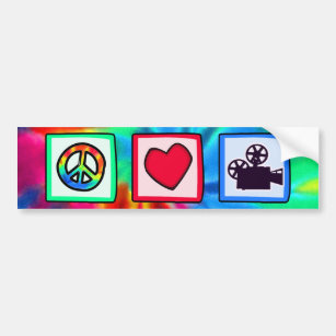 Peace, Love, Movies Bumper Sticker