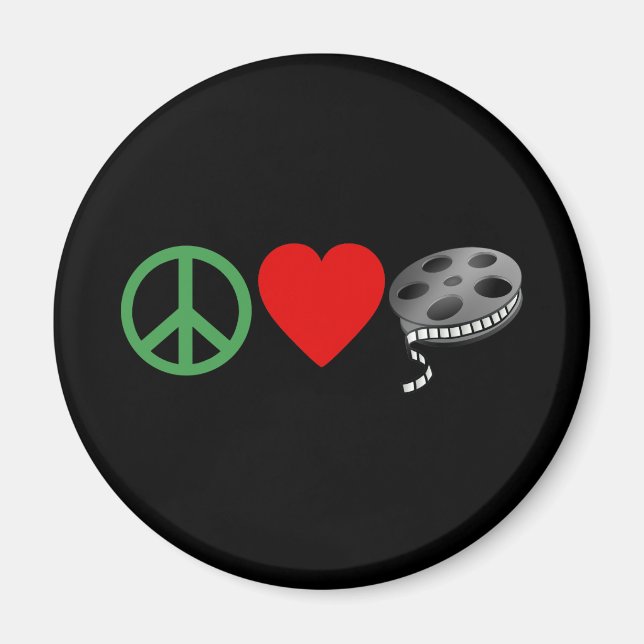 Peace Love Movies Magnet (Front)