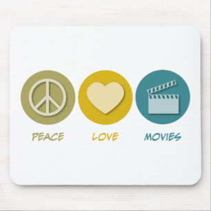 Peace Love Movies Mouse Pad