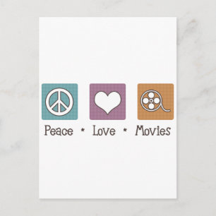 Peace Love Movies Postcard
