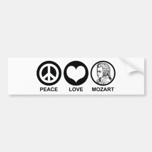 Peace Love Mozart Bumper Sticker