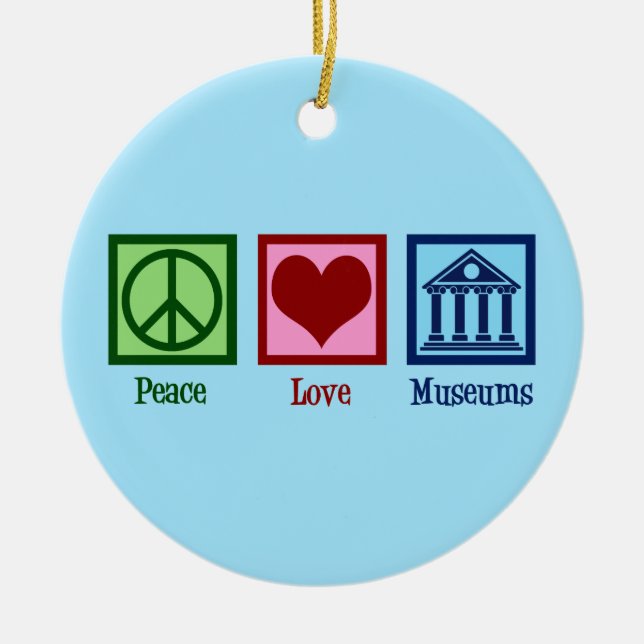 Peace Love Museums Ceramic Tree Decoration (Front)