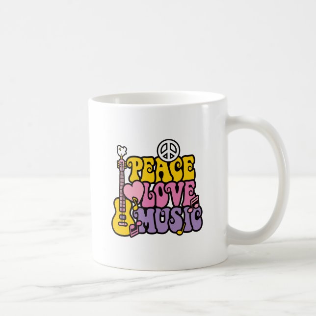 PEACE LOVE & MUSIC COFFEE MUG (Right)