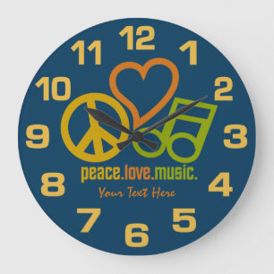 Peace Love Music custom clocks