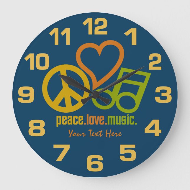 Peace Love Music custom clocks (Front)