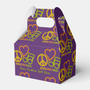 Peace Love Music custom favour box