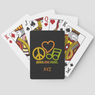 Peace Love Music custom playing cards