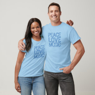 Peace - Love - Music custom text shirts & jackets
