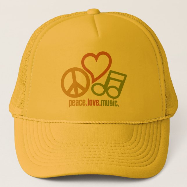 Peace Love Music hats - choose colour (Front)