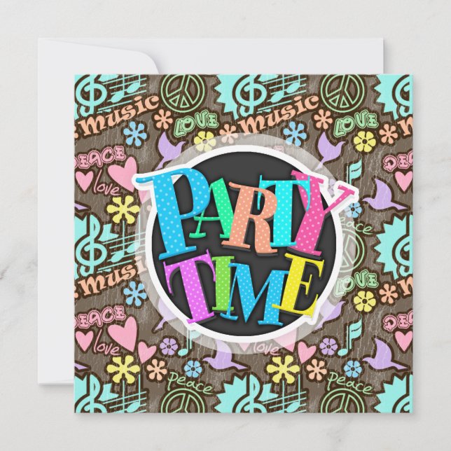 Peace, Love, Music Invitation (Front)