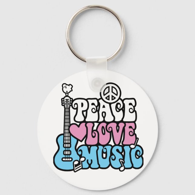 Peace-Love-Music Key Ring (Front)