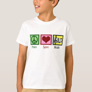 Peace Love Music Kids T-Shirt
