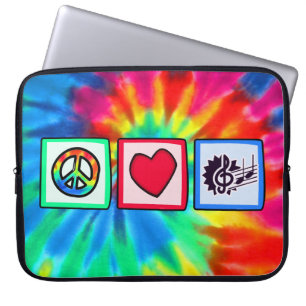 Peace, Love, Music Laptop Sleeve