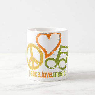 Peace Love Music mug - choose style & colour