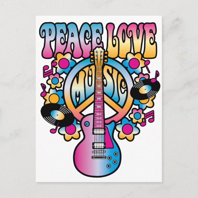 Peace Love Music Postcard (Front)