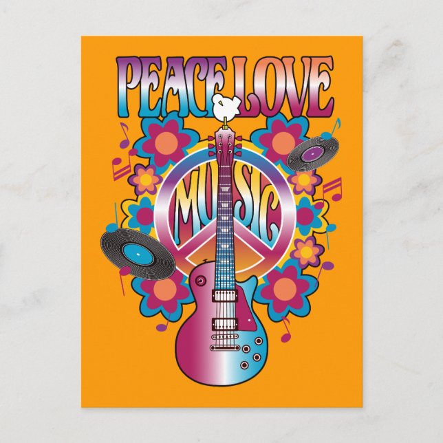 Peace-Love-Music Postcard (Front)