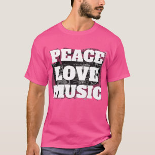 Peace Love Music Retro Boombox T-Shirt
