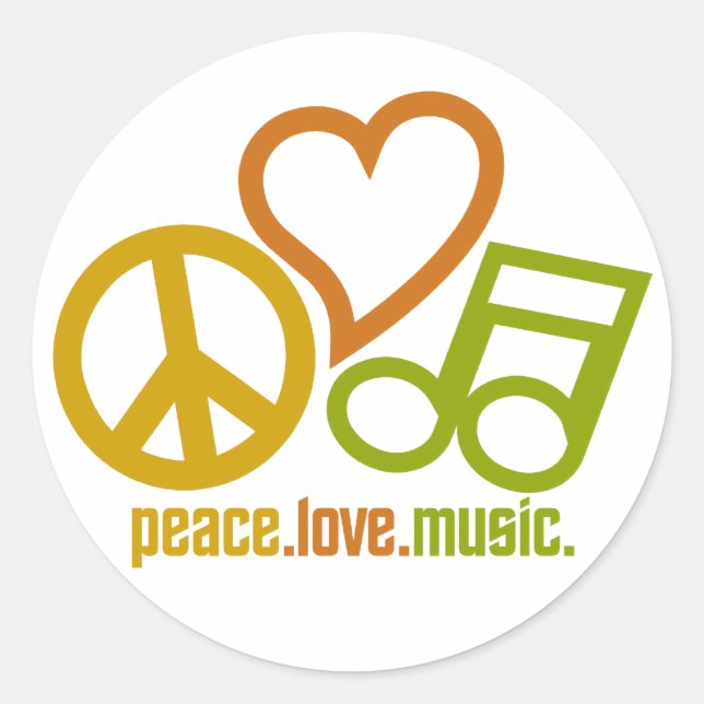 Peace Love Music stickers (Front)