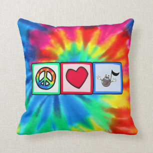 Peace, Love, Music; Tie Dye Cushion