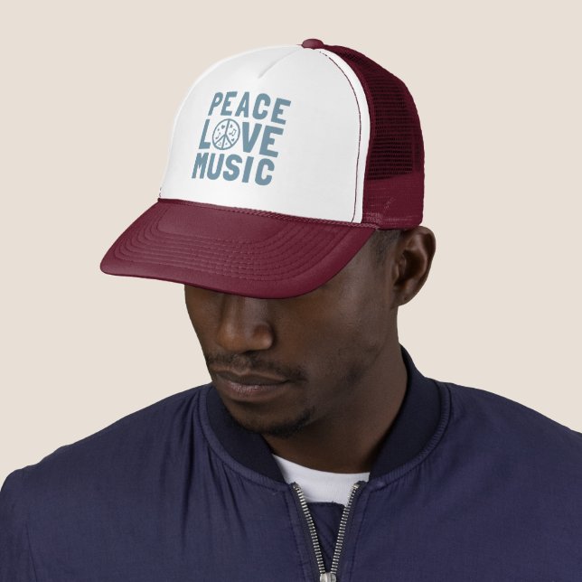 Peace Love Music Trucker Hat (In Situ)