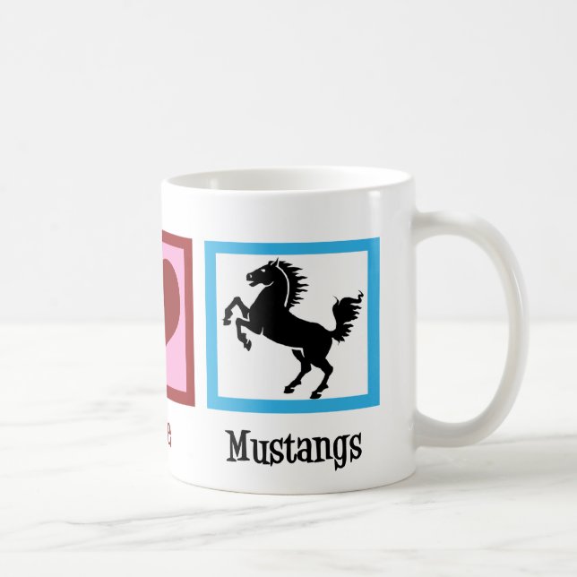 Peace Love Mustangs Coffee Mug (Right)