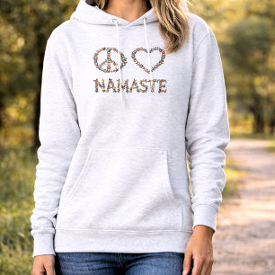 Peace Love Namaste Butterflies - Colorful Graphic Hoodie