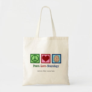 Peace Love Neurology Custom Neurologist Tote Bag