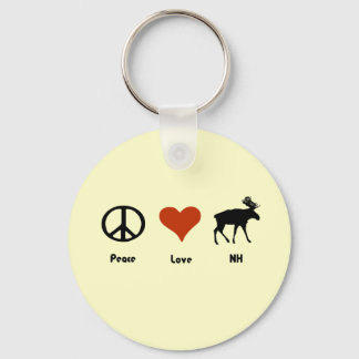 Peace Love New Hampshire Key Ring