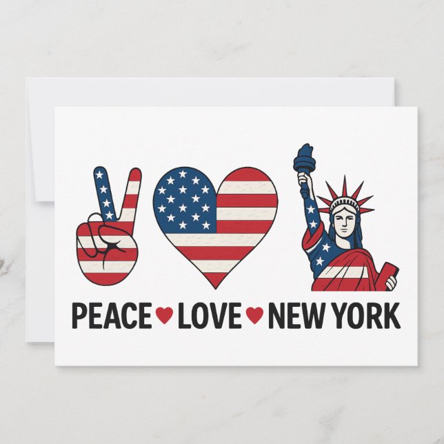 Peace Love New York Invitation (Front)