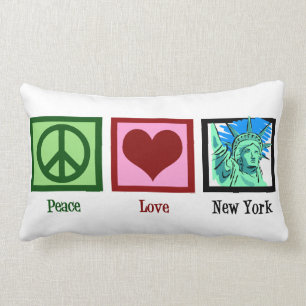 Peace Love New York Lumbar Cushion
