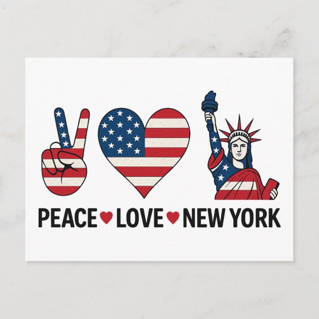 Peace Love New York Postcard (Front)