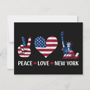 Peace Love New York Postcard