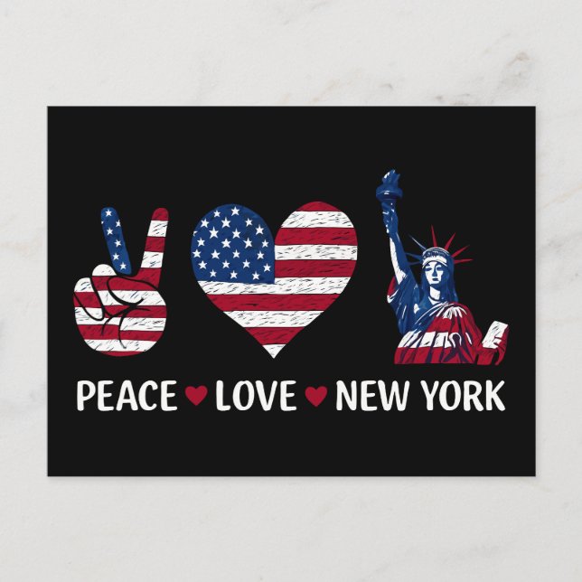 Peace Love New York Postcard (Front)