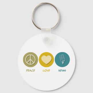 Peace Love News Key Ring