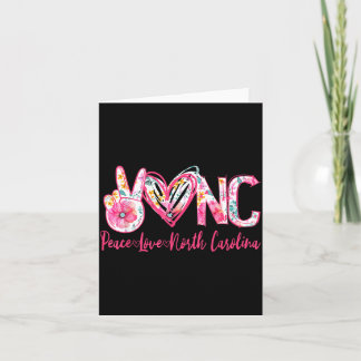 Peace Love North Carolina Floral Vintage North Card