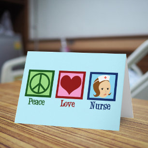 Peace Love Nurse Beautiful Happy Holidays Nursing Holiday Card