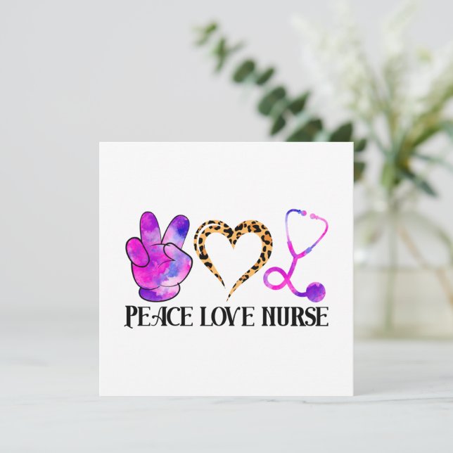Peace Love Nurse – Cute Nurse Design (Standing Front)