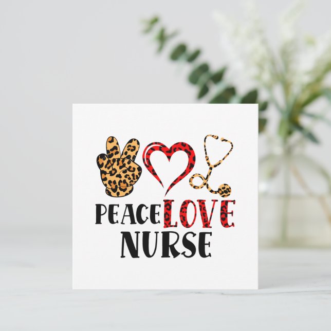 Peace Love Nurse – Cute Nurse Design (2) (Standing Front)