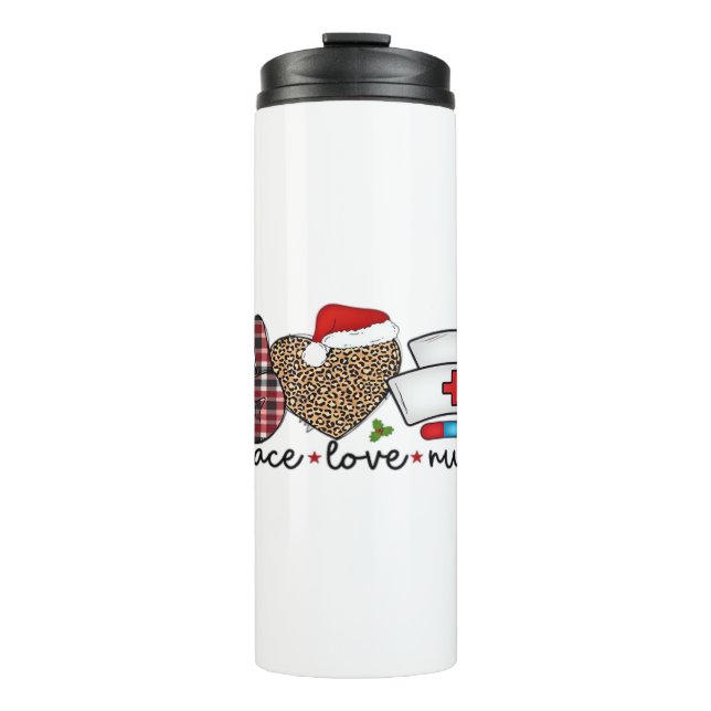 Peace Love Nurse, Halloween Classic T-Shirt Thermal Tumbler (Front)